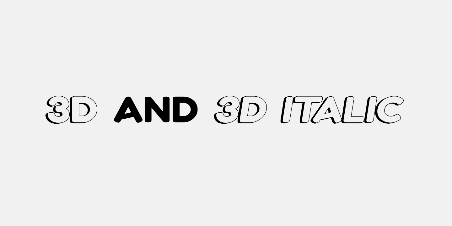 Przykład czcionki Boltz 3D Italic